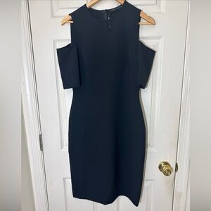 NWOT ZARA Black Dress Size Medium Cold Dress Knee Length Dress